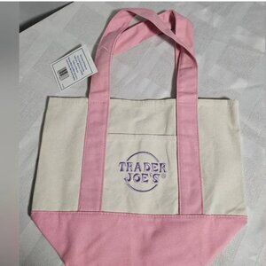 NWT Trader Joes Mini Tote Bag - Spring Pastel Pink
